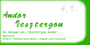 andor vesztergom business card